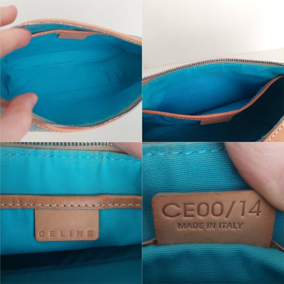 CELINE Turquoise Macadam Mini Shoulder Bag - Picture 17 of 17